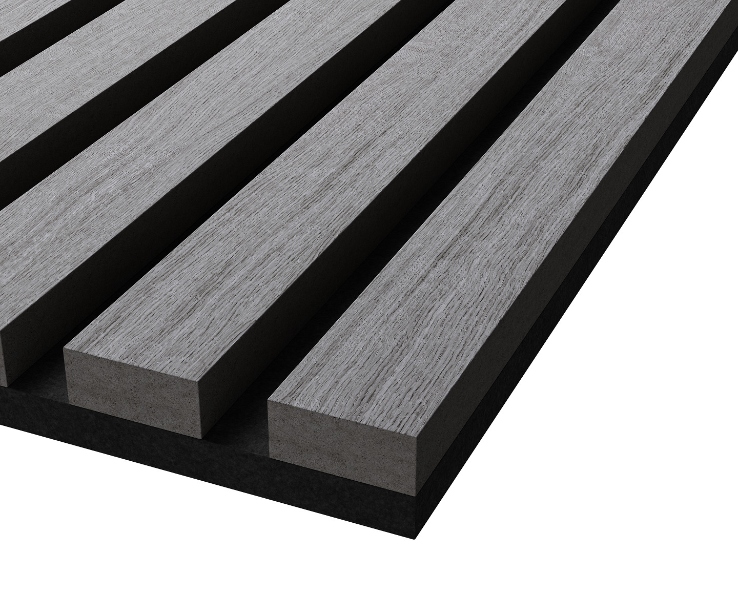 МДФ стеновая панель акустическая Cosca Decor Монако Дуб Ардженто Светло-серый черный войлок 1200×600×21